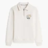 Floral Logo Quarter-Zip Polo Sweatshirt