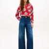 Floral Print Crepe Pullover Top Floral Print Crepe Pullover Top
