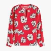 Floral Print Crepe Pullover Top Floral Print Crepe Pullover Top