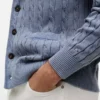 Garment-Dyed Cable Knit Cardigan