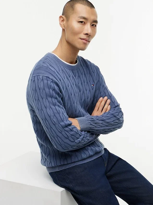 Garment-Dyed Cable Knit Sweater Garment-Dyed Cable Knit Sweater