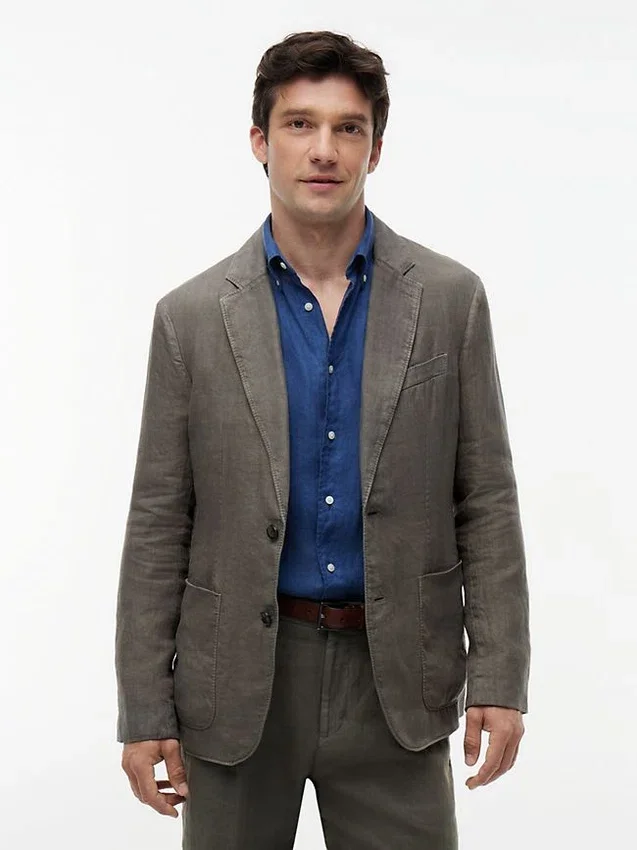 Garment-Dyed Linen Casual Blazer Garment-Dyed Linen Casual Blazer