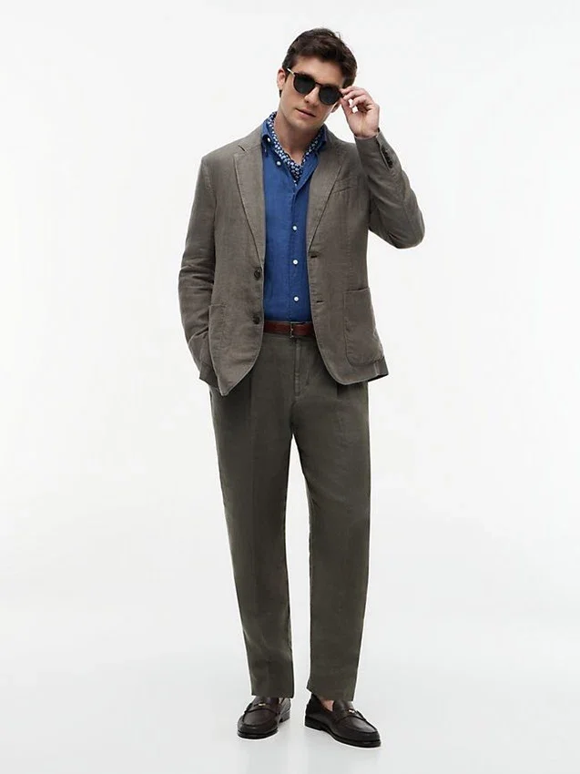 Garment-Dyed Linen Casual Blazer Garment-Dyed Linen Casual Blazer