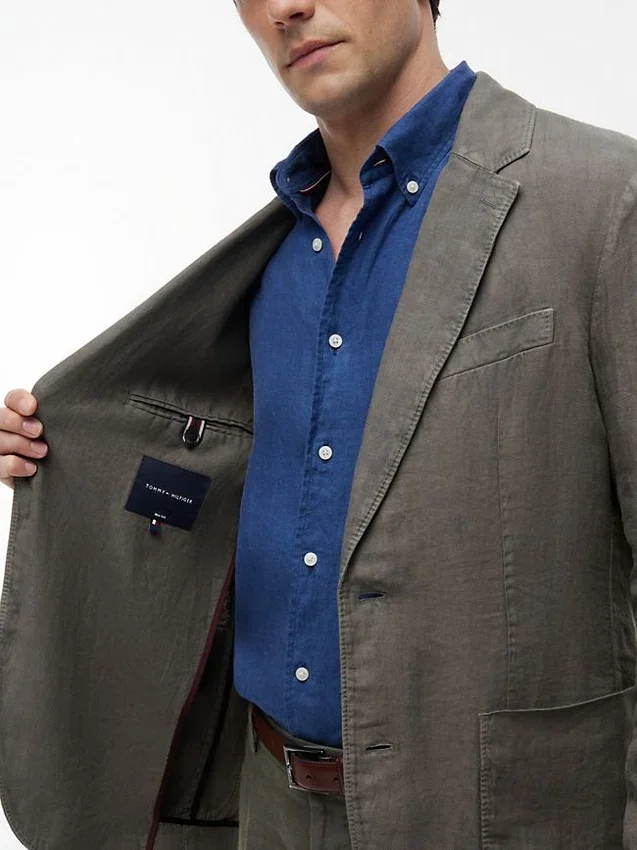 Garment-Dyed Linen Casual Blazer Garment-Dyed Linen Casual Blazer