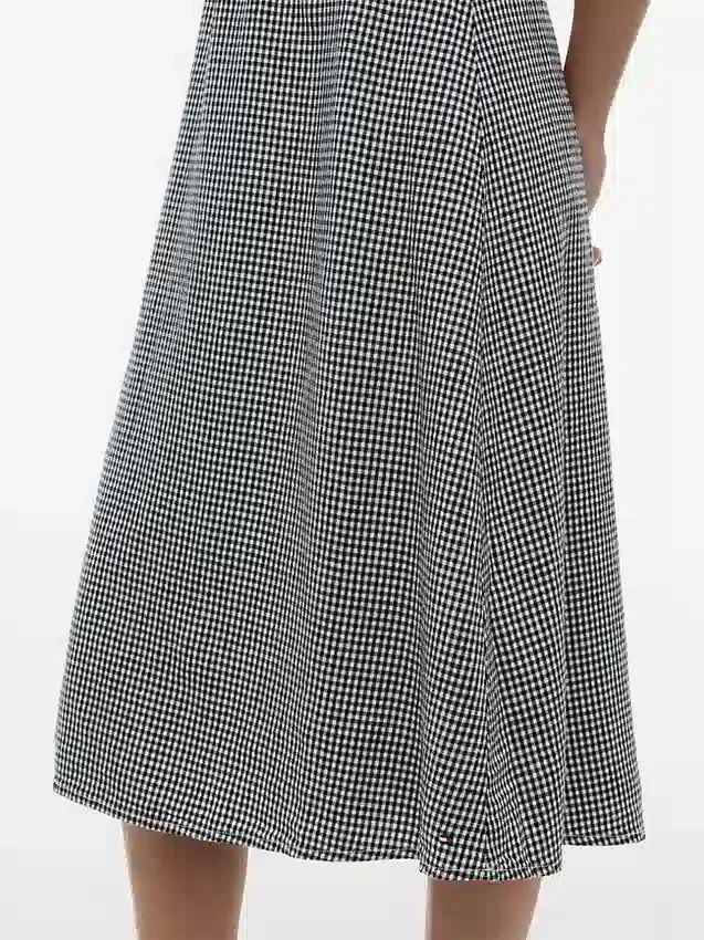 Gingham Linen-Blend Midi Skirt Gingham Linen-Blend Midi Skirt