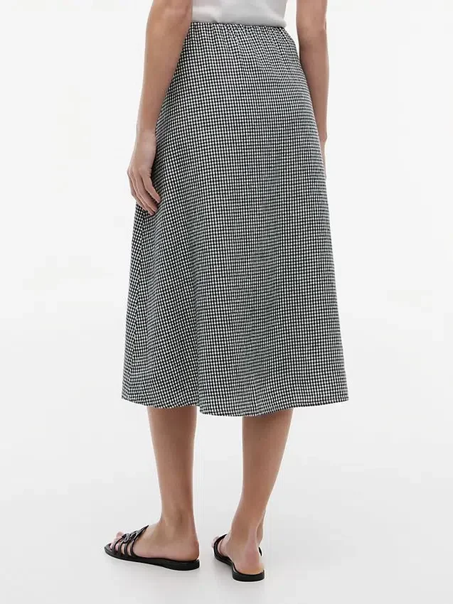 Gingham Linen-Blend Midi Skirt Gingham Linen-Blend Midi Skirt