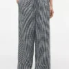 Gingham Linen-Blend Pull-On Pant