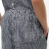 Gingham Linen-Blend Pull-On Pant