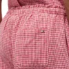 Gingham Linen-Blend Pull-On Pant