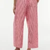 Gingham Linen-Blend Pull-On Pant