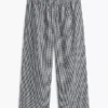 Gingham Linen-Blend Pull-On Pant