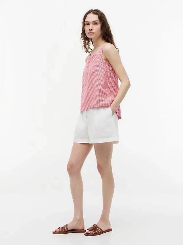 Gingham Linen-Blend Tank Top Gingham Linen-Blend Tank Top