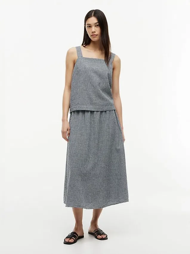 Gingham Linen-Blend Tank Top Gingham Linen-Blend Tank Top