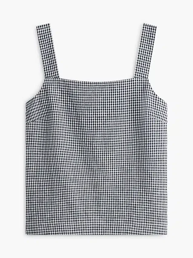 Gingham Linen-Blend Tank Top Gingham Linen-Blend Tank Top