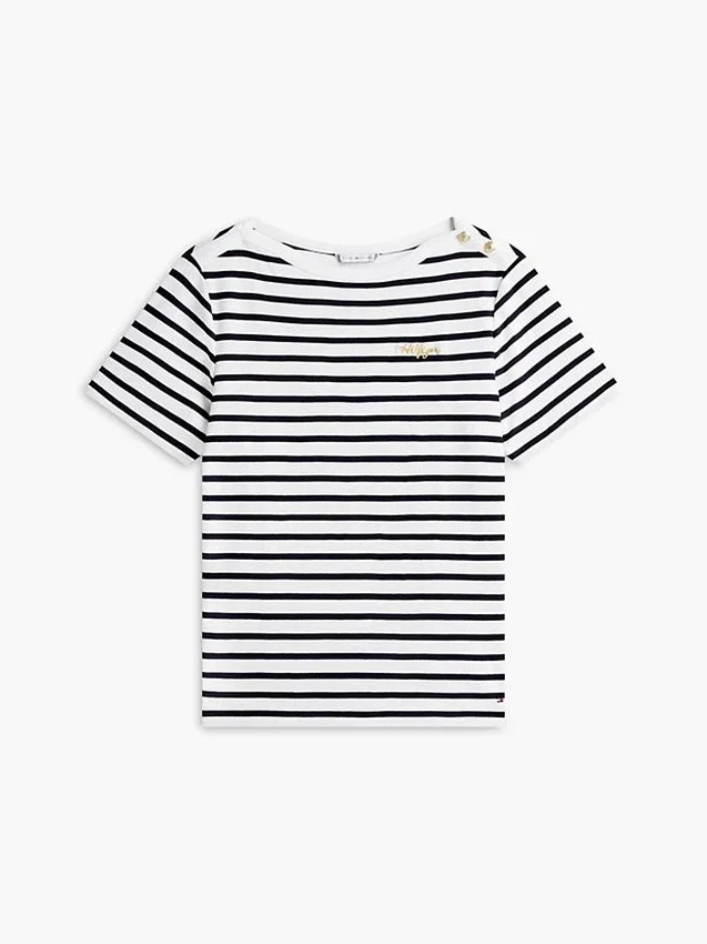 Gold-Button Cotton Interlock T-Shirt Gold-Button Cotton Interlock T-Shirt