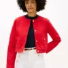 Gold-Button Denim Lady Jacket