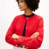 Gold-Button Denim Lady Jacket