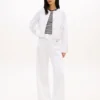 Gold-Button Denim Lady Jacket