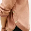 Gold-Button Interlock Sweatshirt