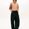 Gold-Button Interlock Sweatshirt