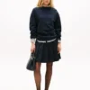 Gold-Button Interlock Sweatshirt