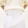 Gold-Button Pocket Denim Midi Skirt Gold-Button Pocket Denim Midi Skirt