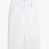 Gold-Button Pocket Denim Midi Skirt Gold-Button Pocket Denim Midi Skirt