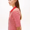 Gold-Button Polo Midi Dress
