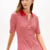 Gold-Button Polo Midi Dress