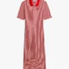 Gold-Button Polo Midi Dress