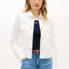 Gold-Button Ponte Multi-Pocket Jacket