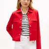 Gold-Button Ponte Multi-Pocket Jacket