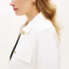 Gold-Button Ponte Multi-Pocket Jacket
