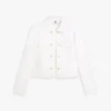 Gold-Button Ponte Multi-Pocket Jacket