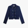 Gold-Button Ponte Multi-Pocket Jacket
