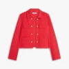 Gold-Button Ponte Multi-Pocket Jacket