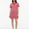 Gold-Button Striped Interlock Polo Dress Gold-Button Striped Interlock Polo Dress