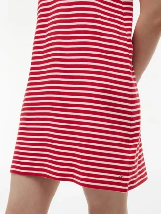 Gold-Button Striped Interlock Polo Dress Gold-Button Striped Interlock Polo Dress