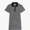 Gold-Button Striped Interlock Polo Dress
