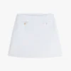 Gold-Button Tweed Mini Skirt