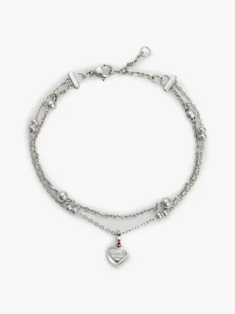 Heart Charm Double-Layered Bracelet