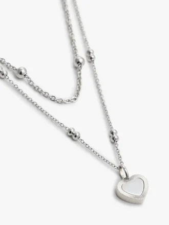 Heart Charm Double-Layered Necklace Heart Charm Double-Layered Necklace
