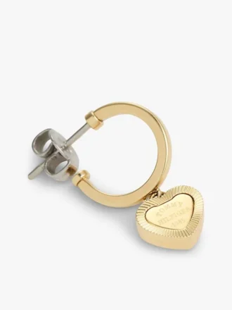 Heart Charm Hoop Earring