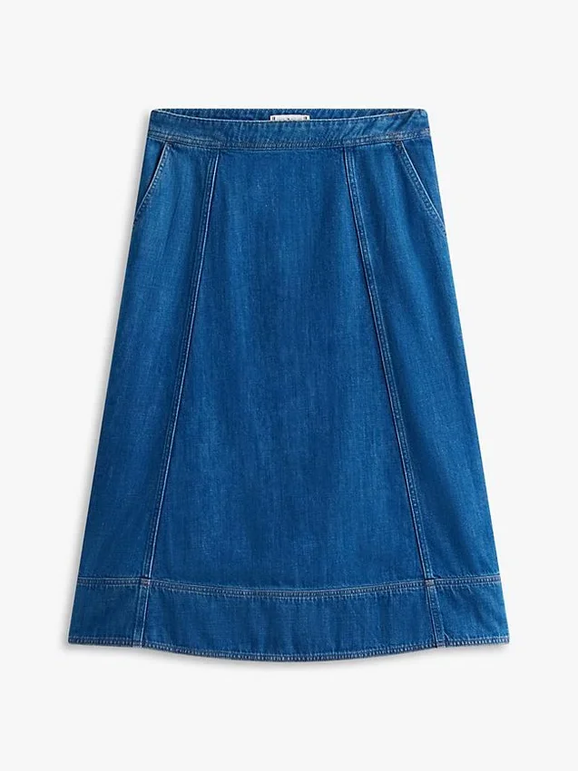 High-Rise Flared Denim Midi Skirt High-Rise Flared Denim Midi Skirt