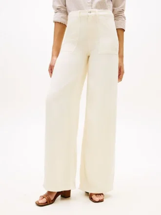 High-Rise Stretch Wide Leg Utility Jean