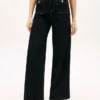 High-Rise Stretch Wide Leg Utility Jean