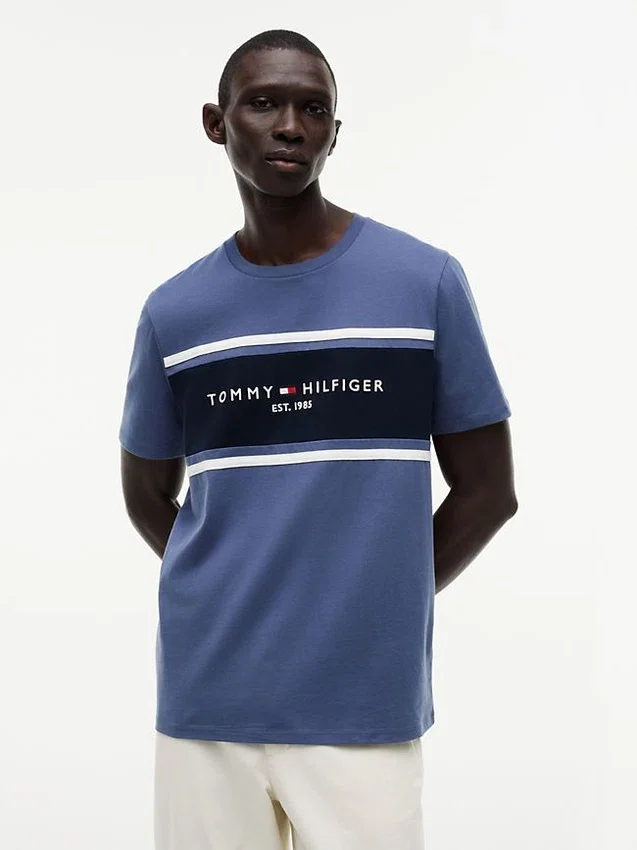 Hilfiger Block Stripe Logo T-Shirt Hilfiger Block Stripe Logo T-Shirt