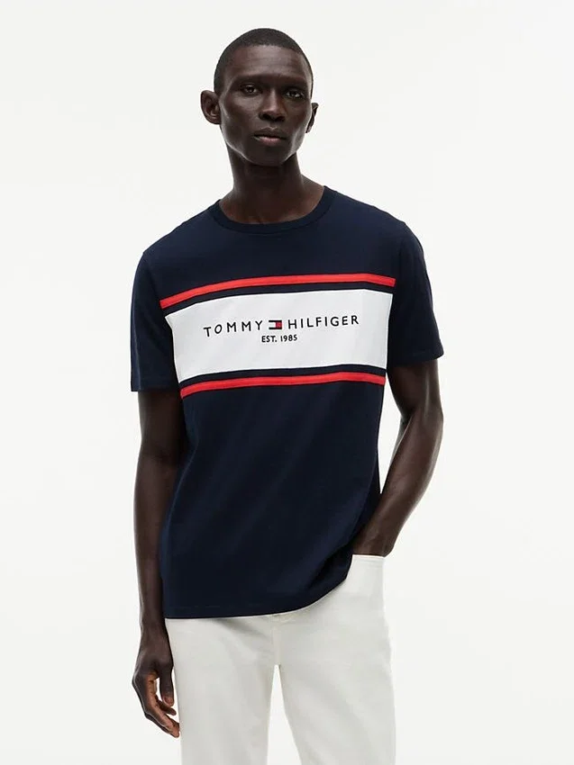 Hilfiger Block Stripe Logo T-Shirt Hilfiger Block Stripe Logo T-Shirt