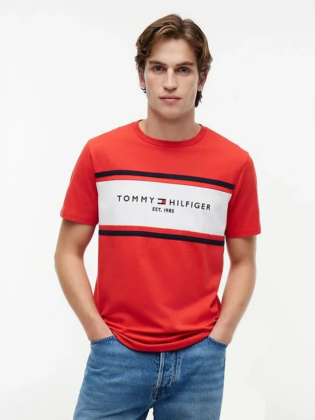 Hilfiger Block Stripe Logo T-Shirt Hilfiger Block Stripe Logo T-Shirt