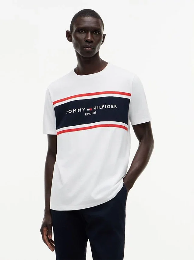 Hilfiger Block Stripe Logo T-Shirt Hilfiger Block Stripe Logo T-Shirt